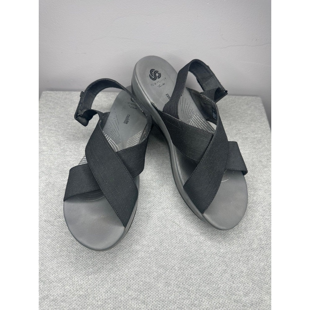 Clarks Cloud-steppers Women's Strappy Sandals Sz 10M Adjustable Black